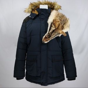 Coyote Dark Cerulean Parka Coat